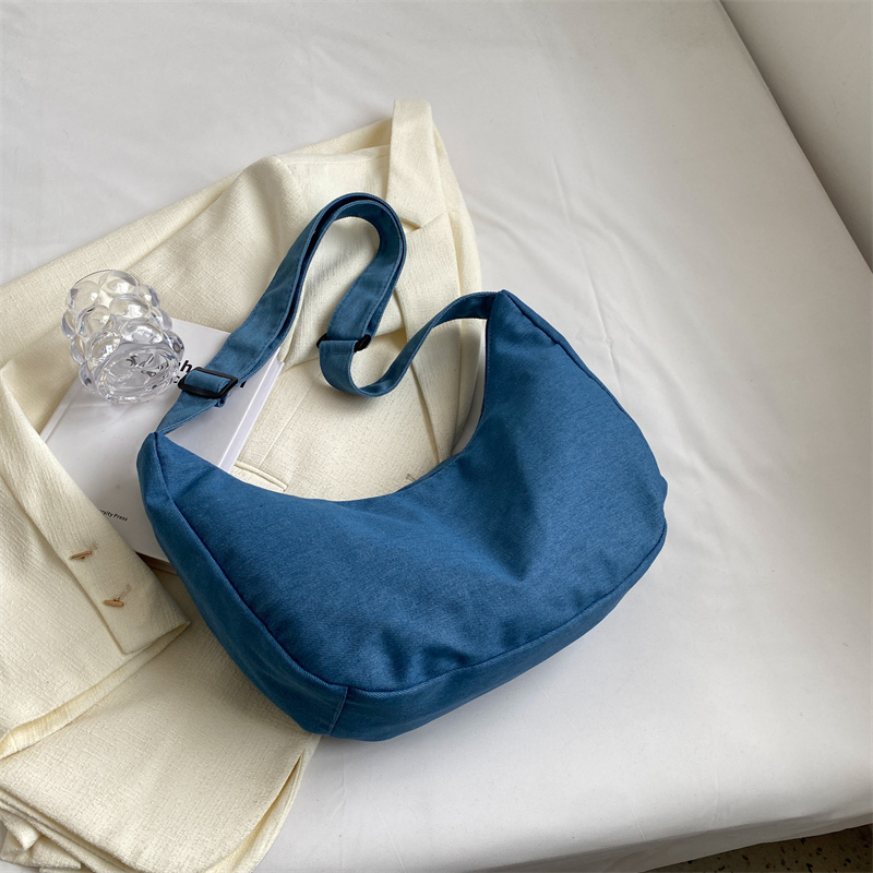 餃子　レディースバッグ　月型　デニム　エレガントなデザイン　