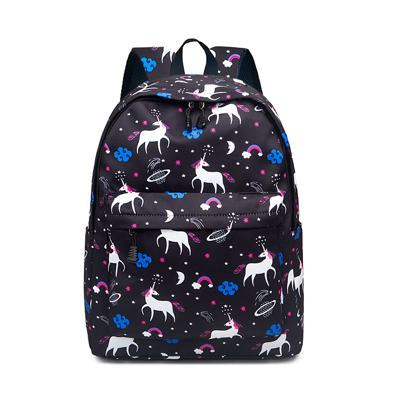 リュックサック　バックパック　カラフルプリント　学生　カジュアル　通学　塾通い