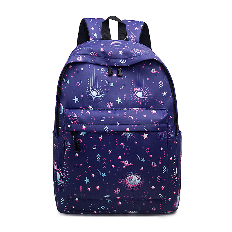 リュックサック　バックパック　カラフルプリント　学生　カジュアル　通学　塾通い