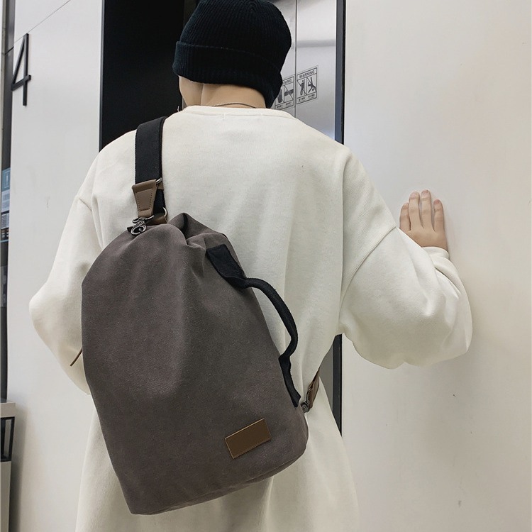 ヴィンテージ風　ボディバッグ　胸バッグ　帆布　キャンバス地