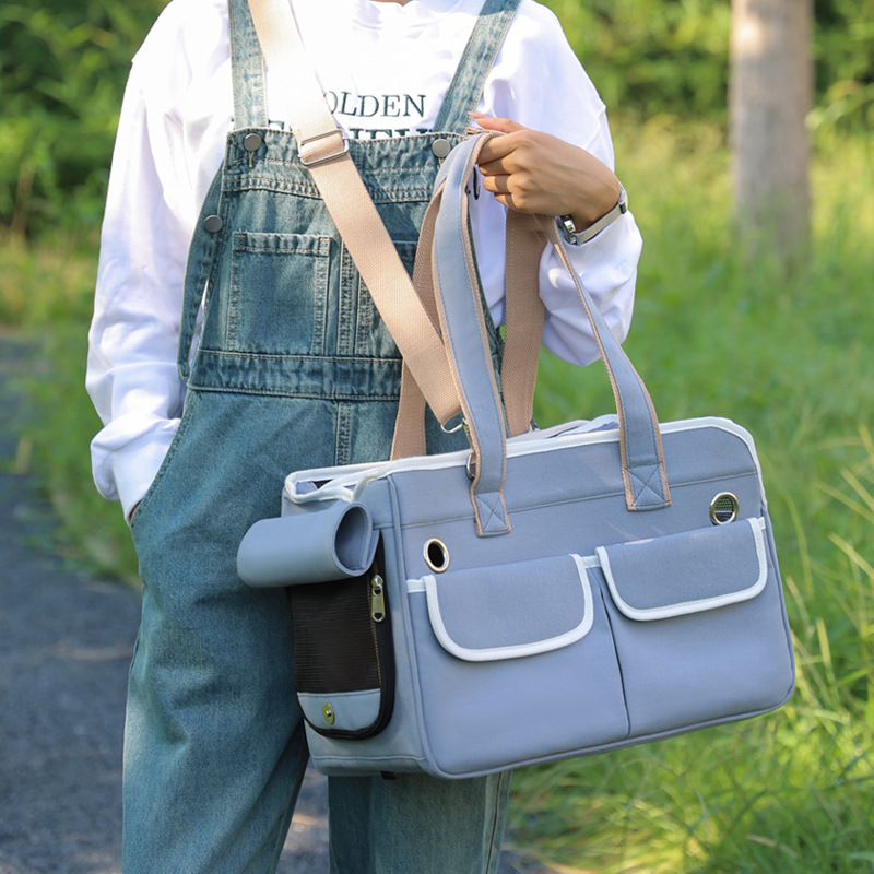 外出便利　ペットバッグ　手提げ　大容量　猫　小犬　