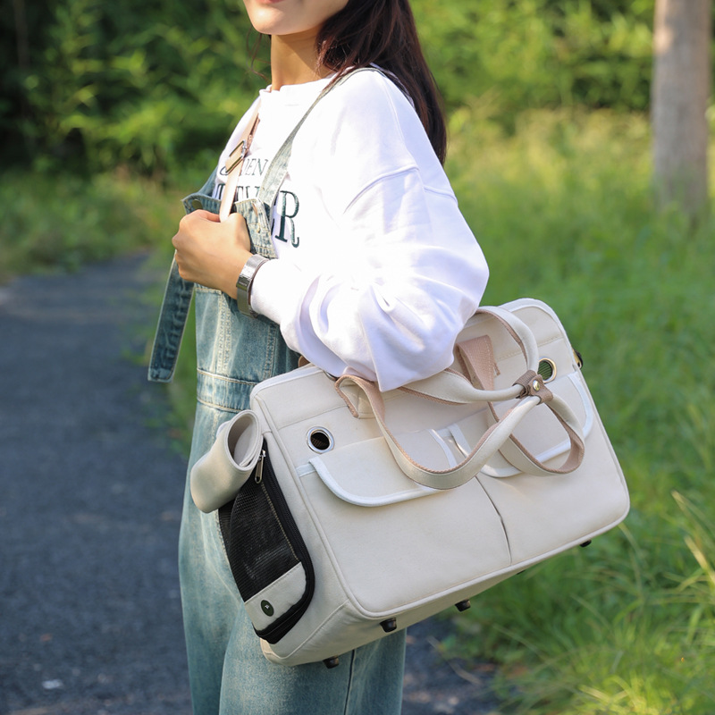 外出便利　ペットバッグ　手提げ　大容量　猫　小犬　