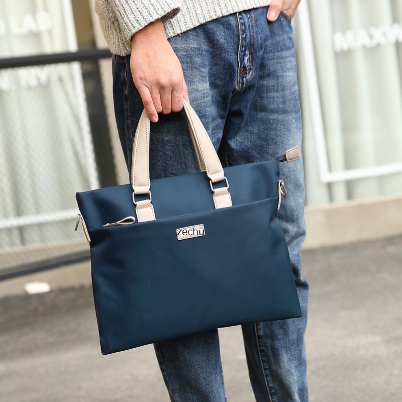  防水　オックスフォード素材　横持ち　メンズ　ビジネスバッグ　パソコンバッグ　手持ち　斜め掛け　2way