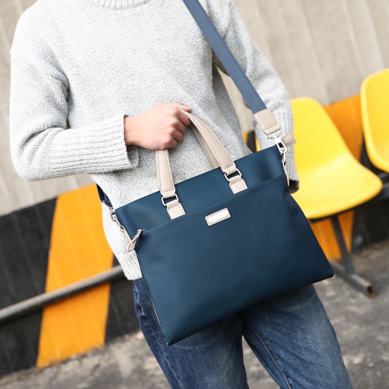  防水　オックスフォード素材　横持ち　メンズ　ビジネスバッグ　パソコンバッグ　手持ち　斜め掛け　2way