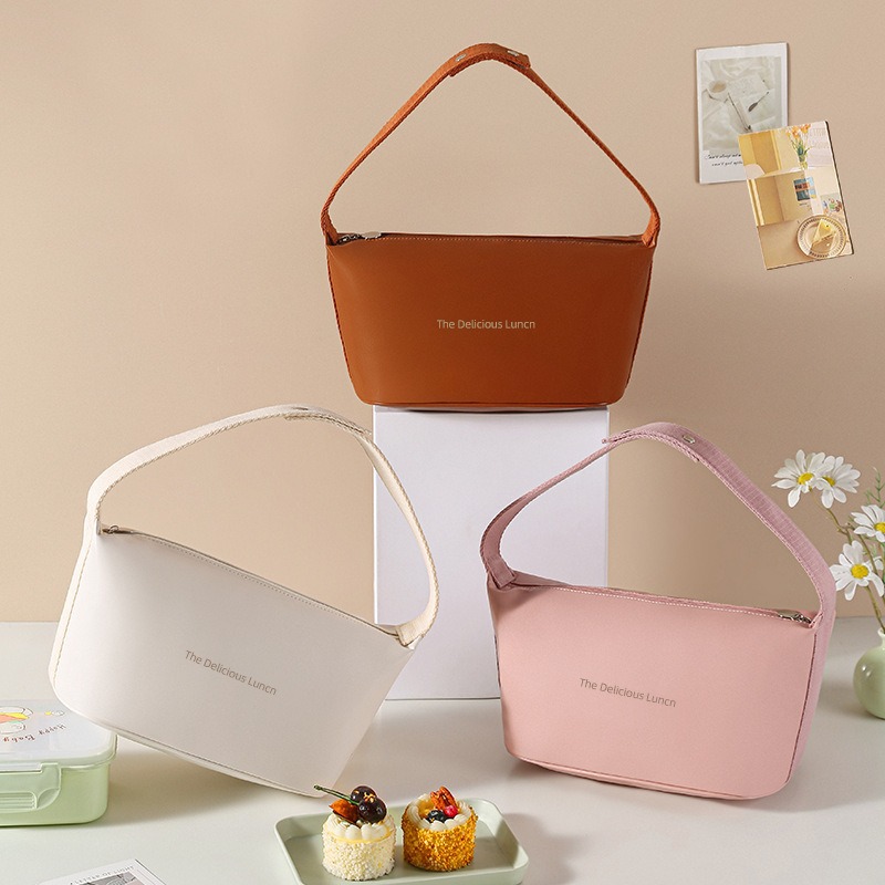 お弁当バッグ　PUレザー　収納袋　保温保冷バッグ　