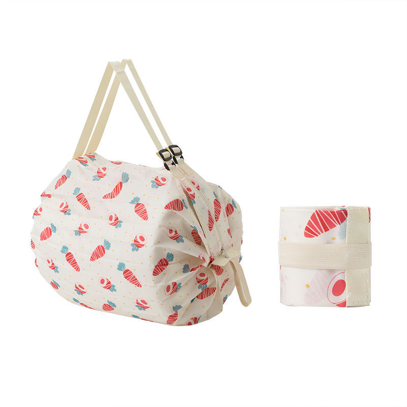 エコバッグ 一気に畳める ファスナー付き 買い物バッグ 折りたたみ おしゃれ 大容量サイズ