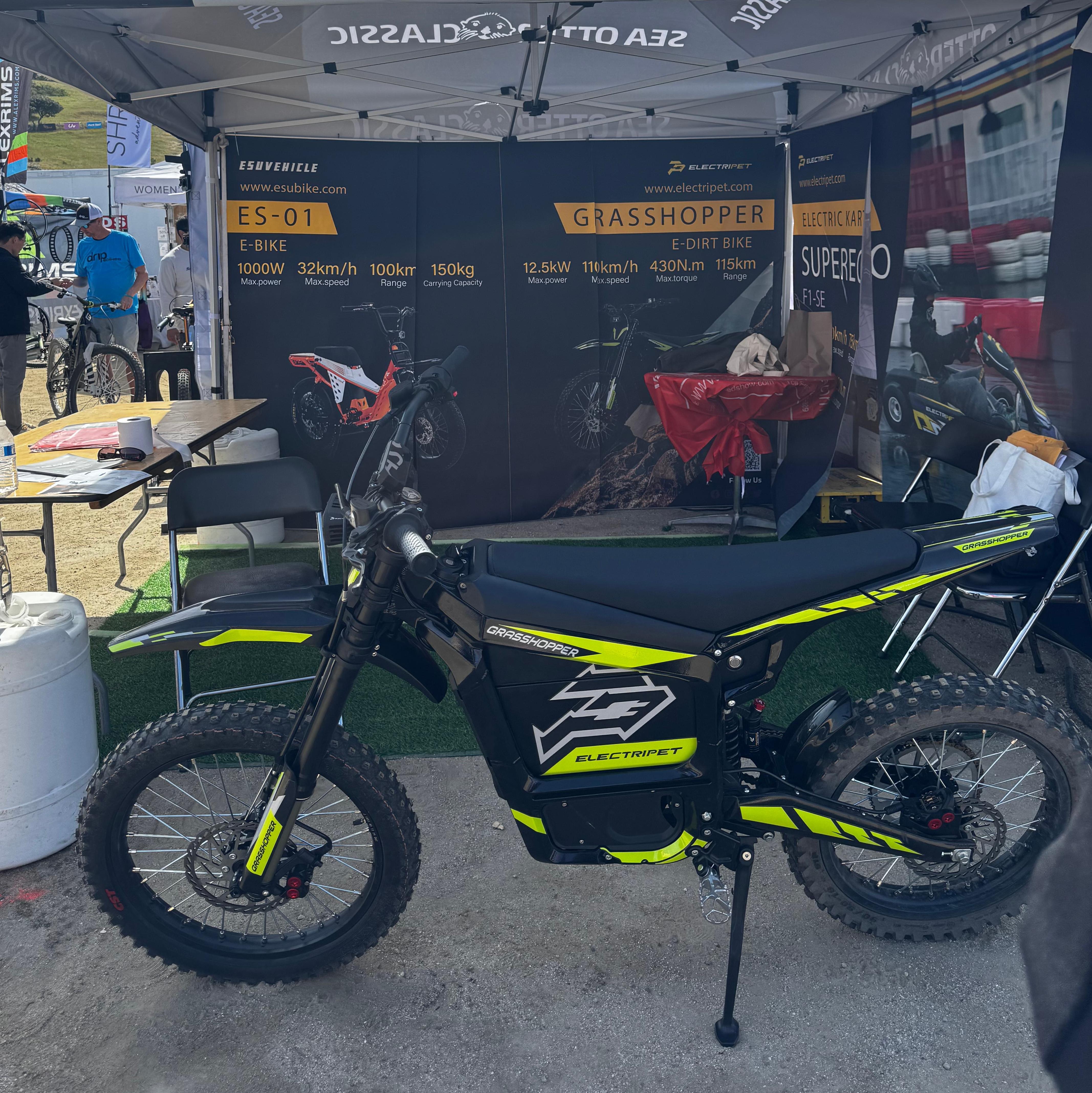 ESU Grasshopper 17kW Mid-Drive Electric Dirt Bike – USA Stock In Stock, 72V 60Ah Battery, 430N·m Torque, 68 MPH Top Speed, 150 km @25km/h Range, Forged Aluminum Frame, Off-Road E-Moto