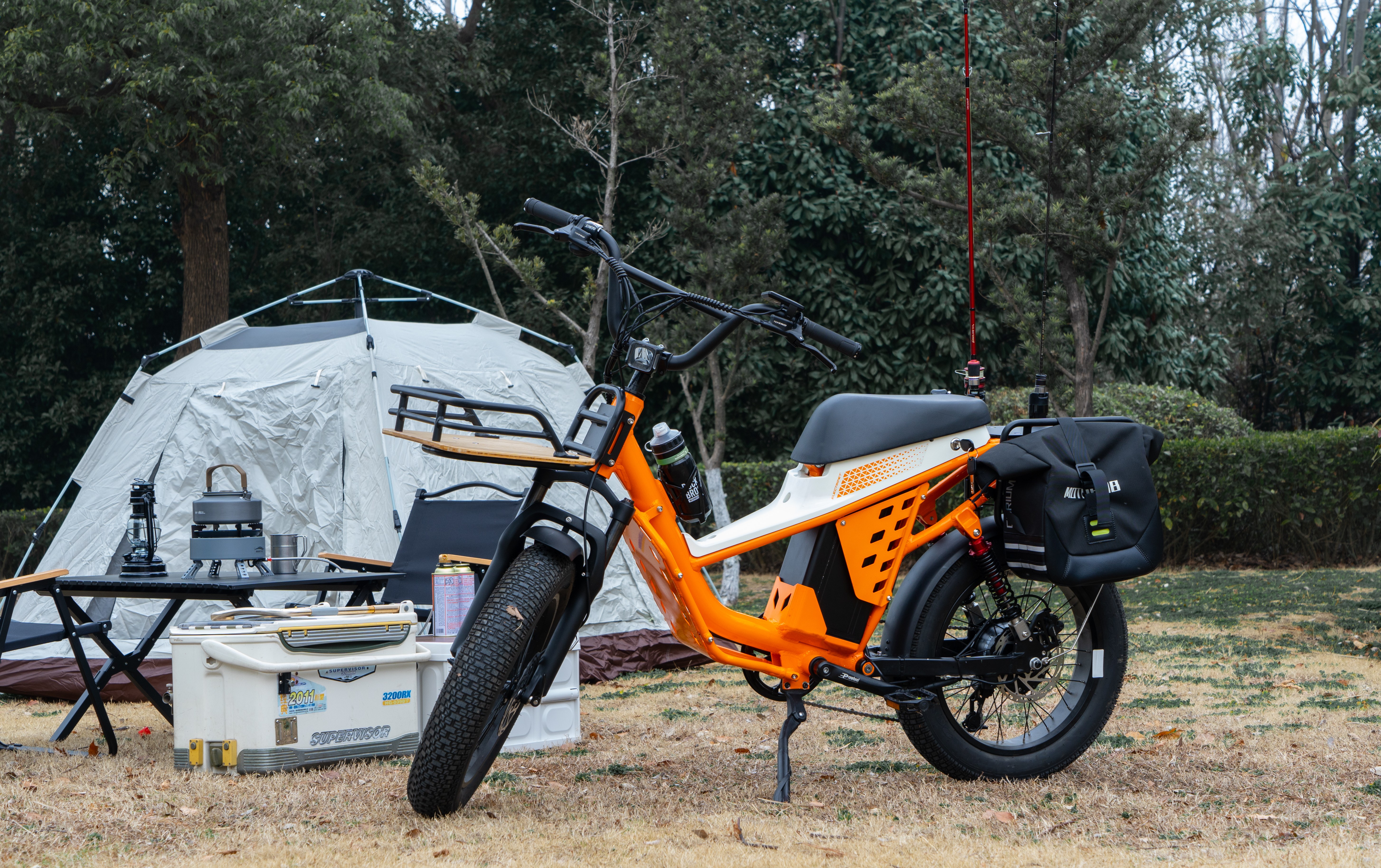ESU ES-01 1500W Peak Fat Tire Electric Bike 48V 50Ah 120-Mile Range 400 lb Payload Cargo E-Bike for Camping