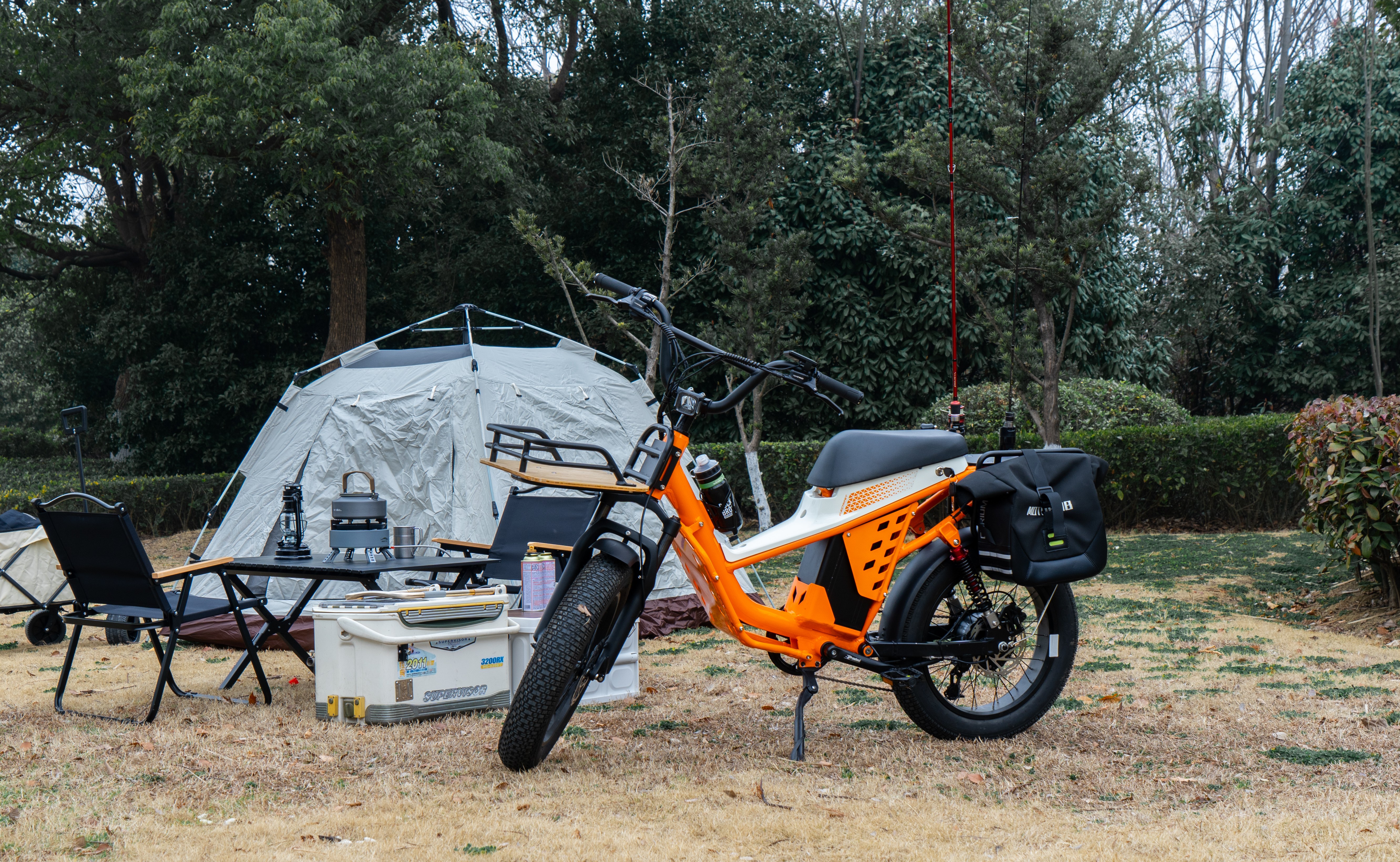 ESU ES-01 1500W Peak Fat Tire Electric Bike 48V 50Ah 120-Mile Range 400 lb Payload Cargo E-Bike for Camping
