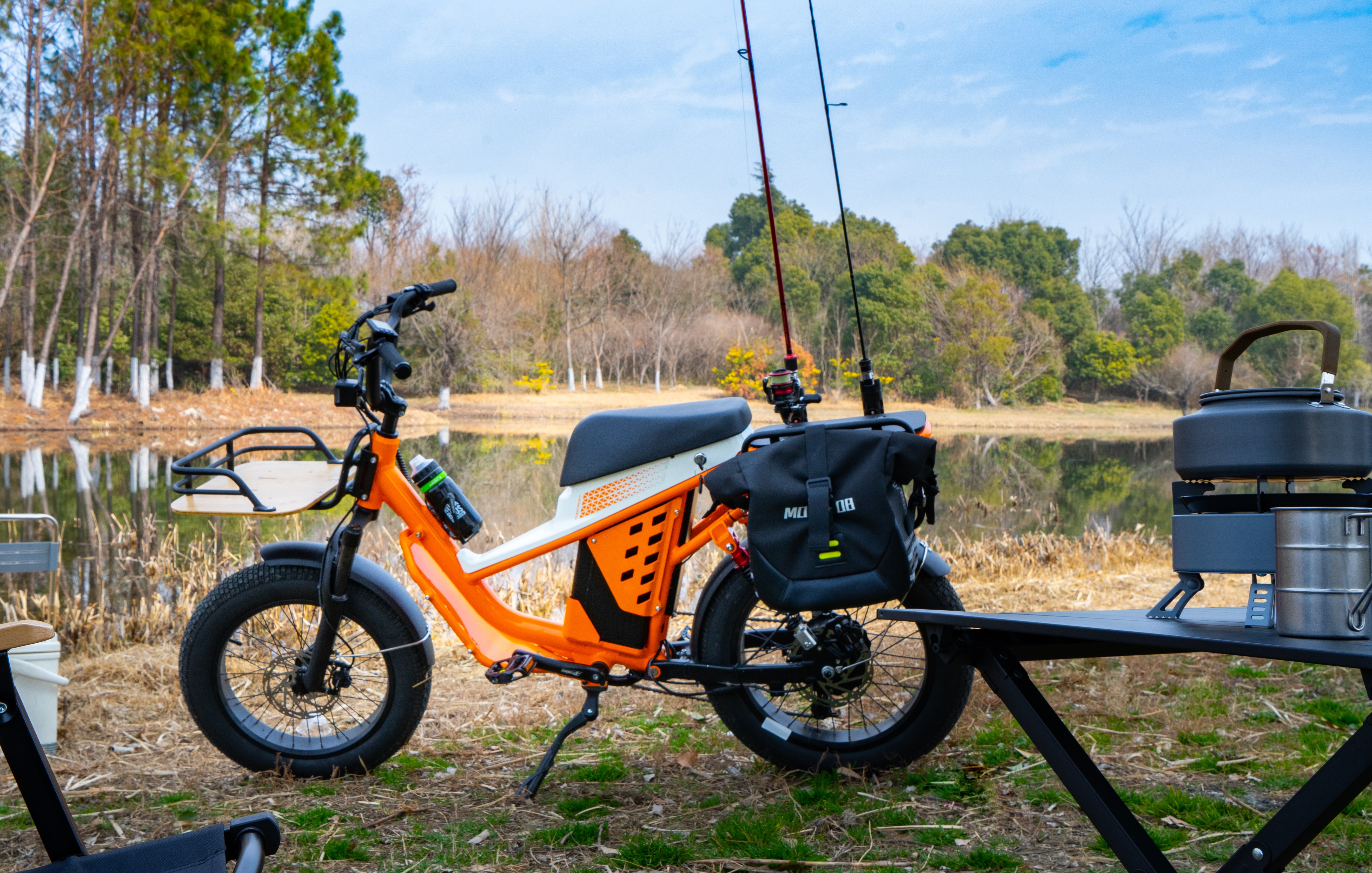 ESU ES-01 1500W Peak Fat Tire Electric Bike 48V 50Ah 120-Mile Range 400 lb Payload Cargo E-Bike for Camping