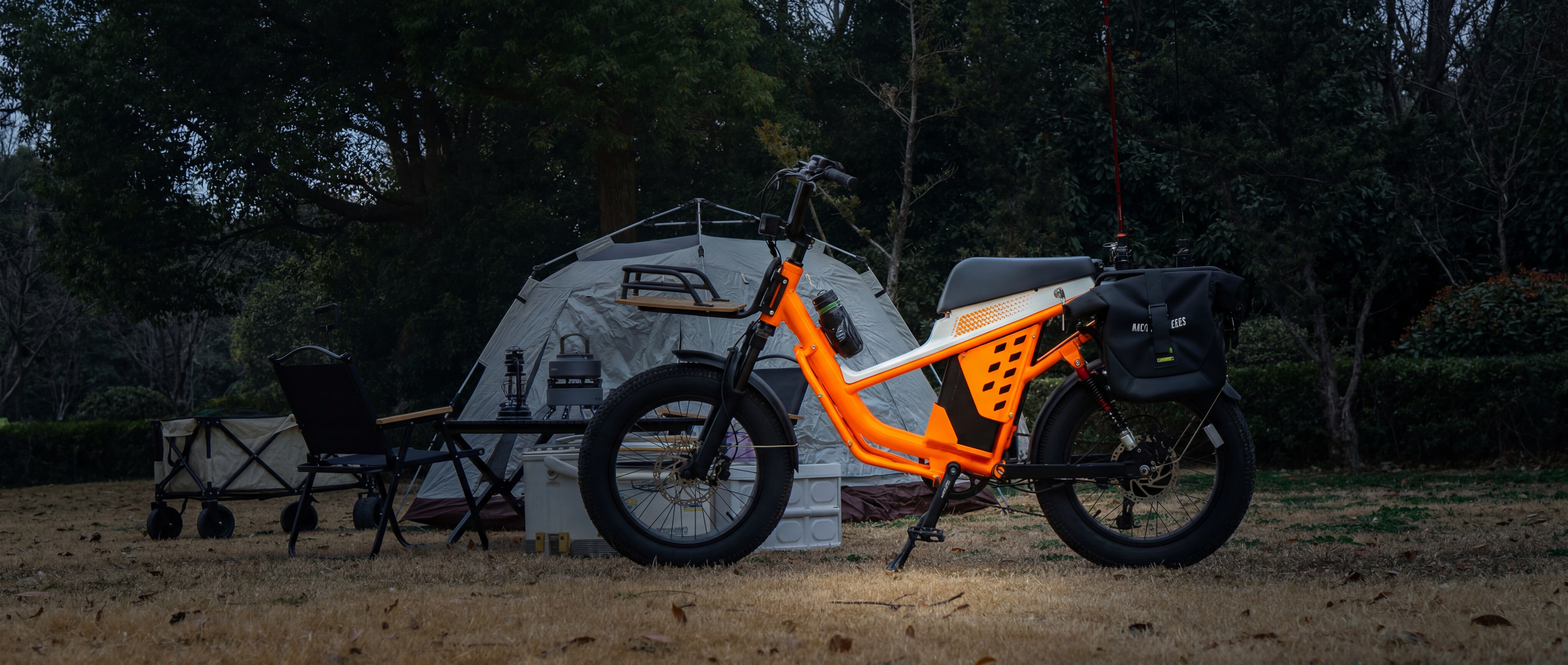 ESU ES-01 1500W Peak Fat Tire Electric Bike 48V 50Ah 120-Mile Range 400 lb Payload Cargo E-Bike for Camping