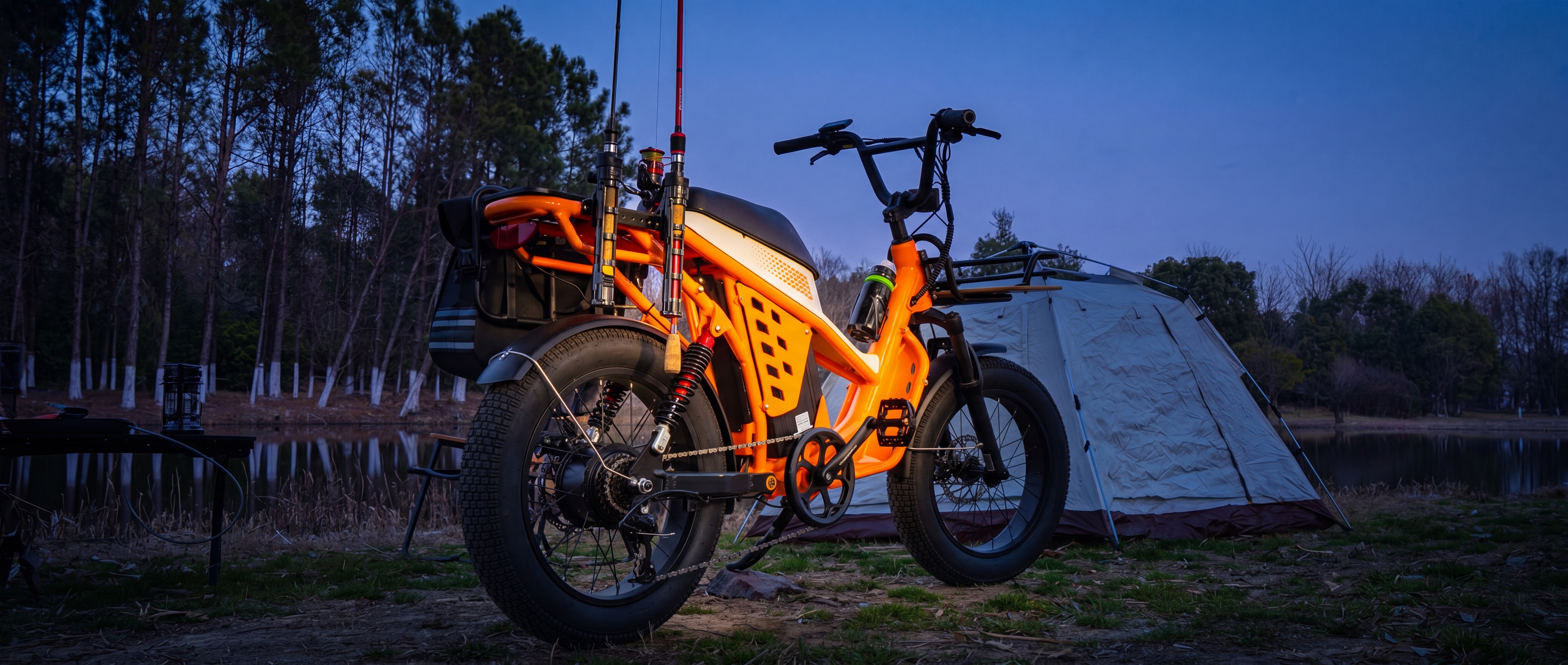 ESU ES-01 1500W Peak Fat Tire Electric Bike 48V 50Ah 120-Mile Range 400 lb Payload Cargo E-Bike for Camping