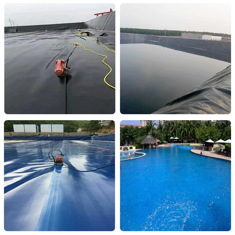 DingRun Customized Smooth Biofloc Fish Tank Landfill HDPE Geomembrane