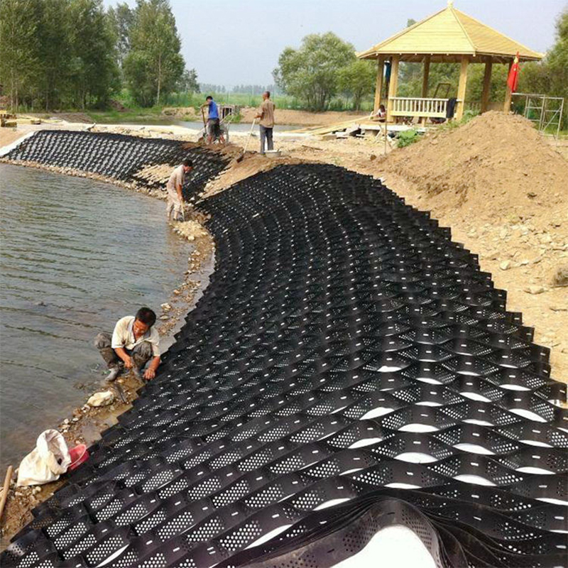 Geocell with Textured Surface for Gravel Stabilizer