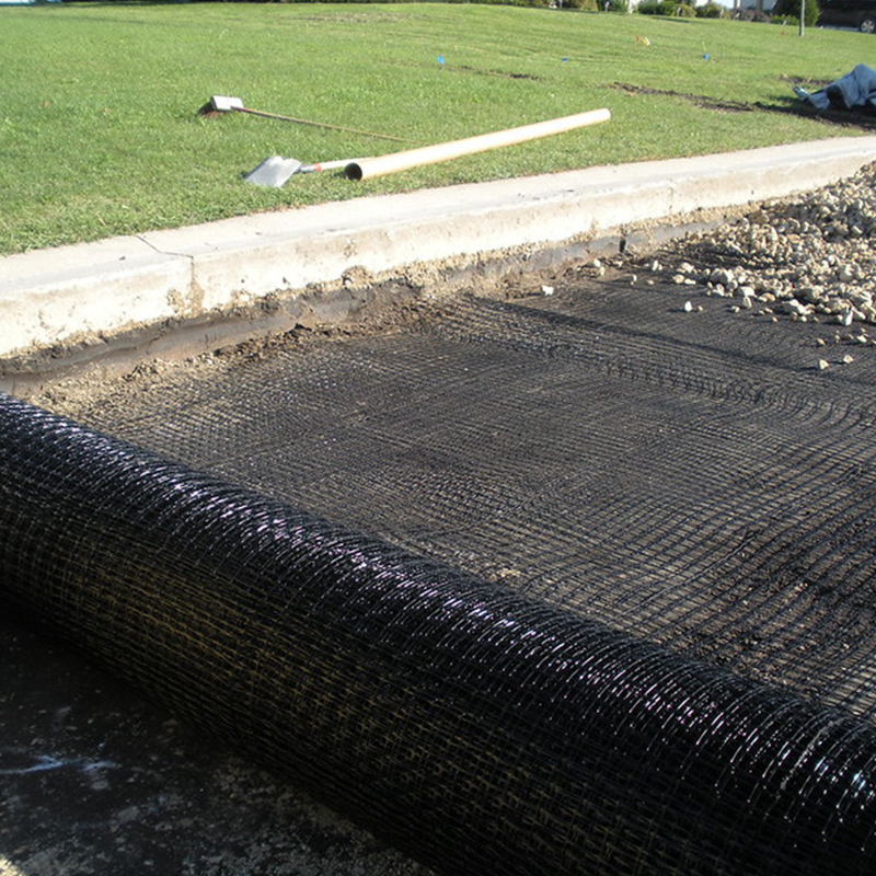 Geogrid Coated Bitumen 100-100kn/m Fiberglass Geogrid 100kn Fo Road And Bridge Pavement