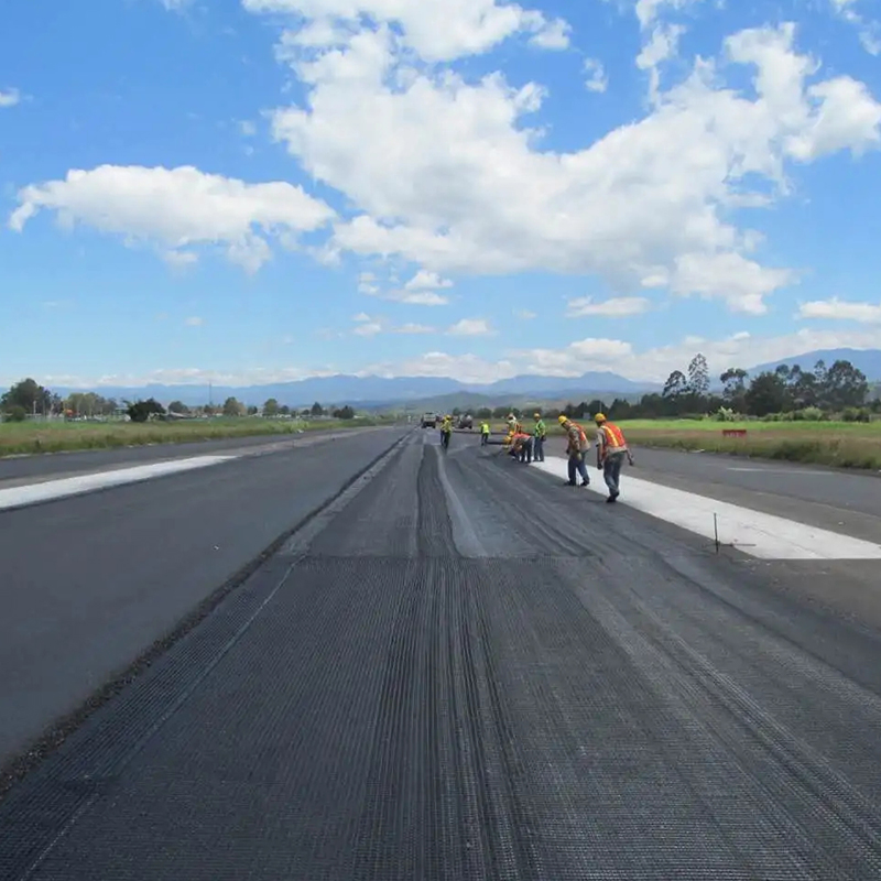 Bitumen Coating Road Paving Material glass fiber geogrid