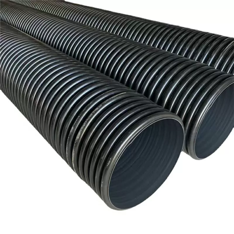 HDPE double wall corrugated pipes for waste water discharge black poly pipe