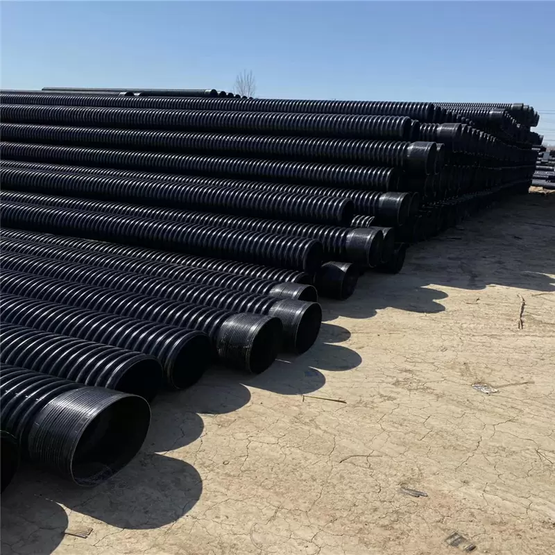 HDPE double wall corrugated pipes for waste water discharge black poly pipe