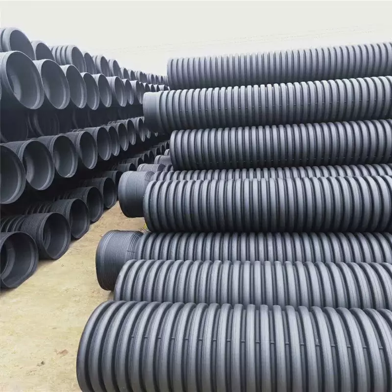 HDPE double wall corrugated pipes for waste water discharge black poly pipe