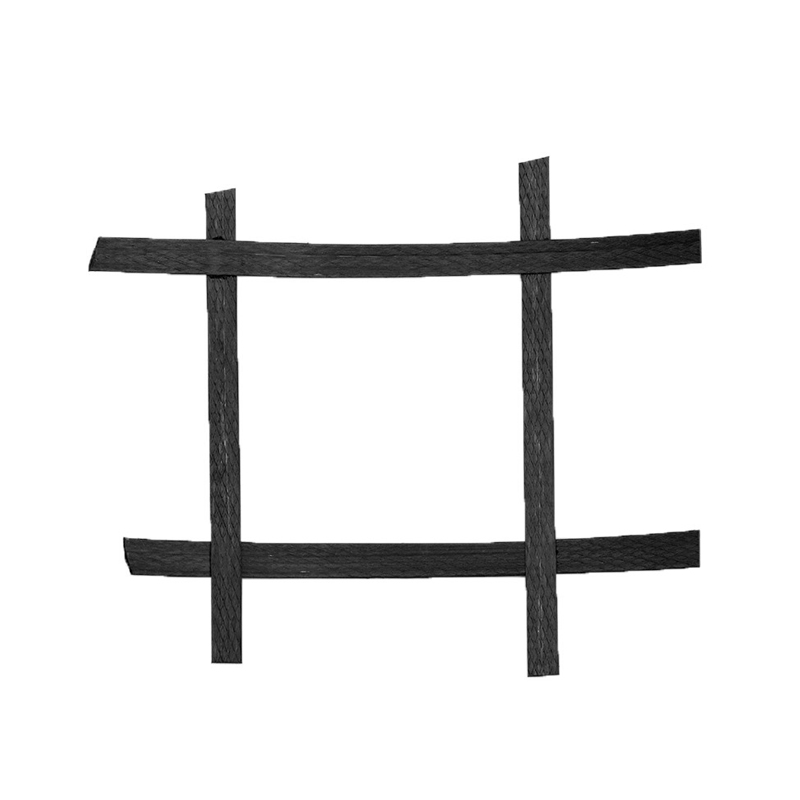 Roadbed anti-cracking reinforcement bi-directional tensile steel-plastic geogrid