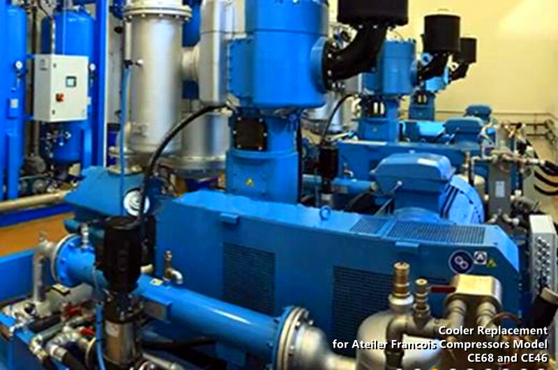 Shell Tube Type Cooler Replacement for Ateiler Francois Compressors Model CE68 CE46