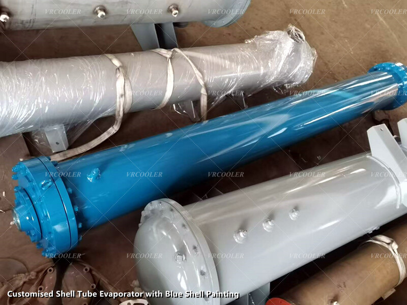 Customised Shell Tube Evaporator with Blue Shell Painting.jpg