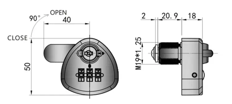 mini combination lock 9524W