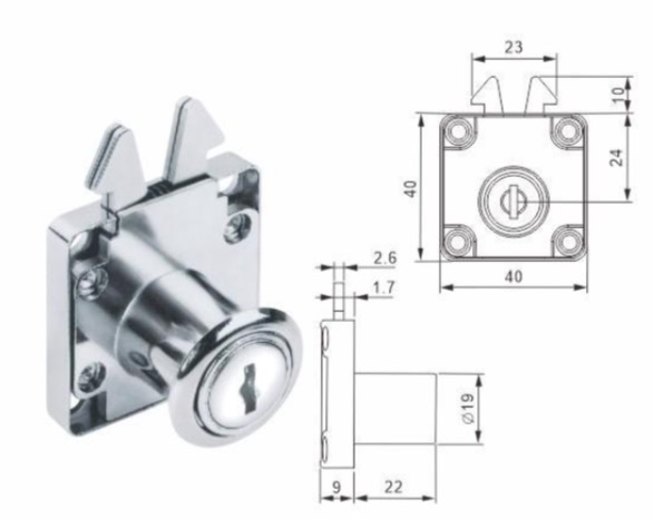 Office drawer lock 202-22