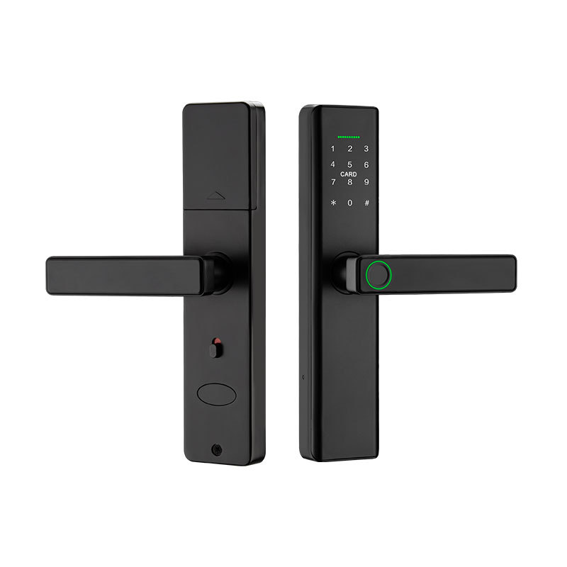 fingerprint password smart door handle lock P12