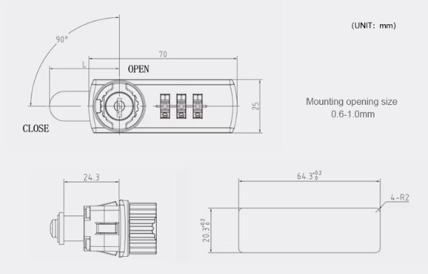 password cabinet lock 6025