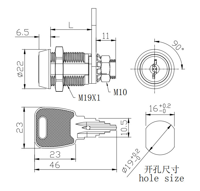 drawer lock cam TA17