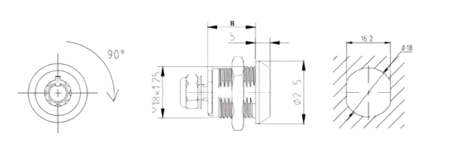 High security cam lock 118w