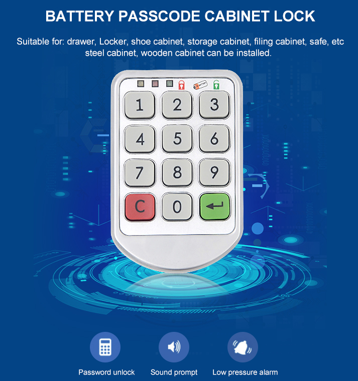 High Security zinc alloy hot sales smart keypad lock for gym lockers ZC18# 