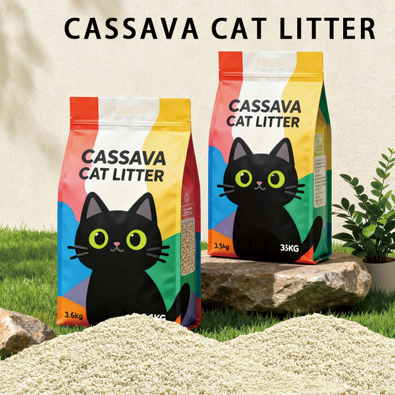Wholesale Odor Control Dust-Free Flushable Fast Clumping Biodegradable Plant Cassava Starch Cat Litter