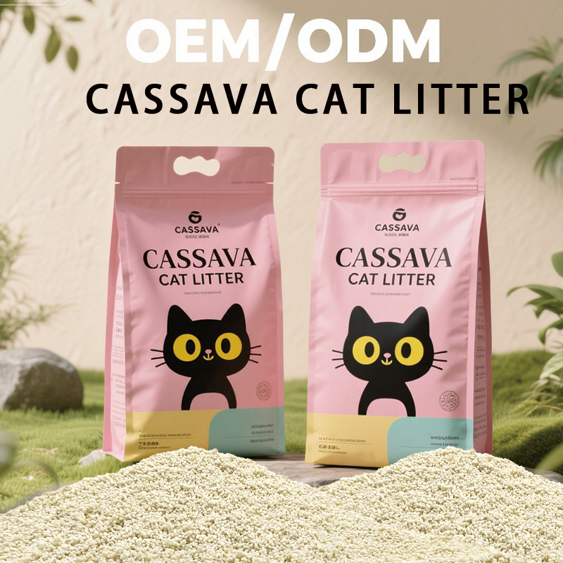 OEM ODM Custom Logo Packaging 100% Odor-Eliminating Natural Cassava Cat Litter Eco-Friendly Fast Clumping 2.5KG
