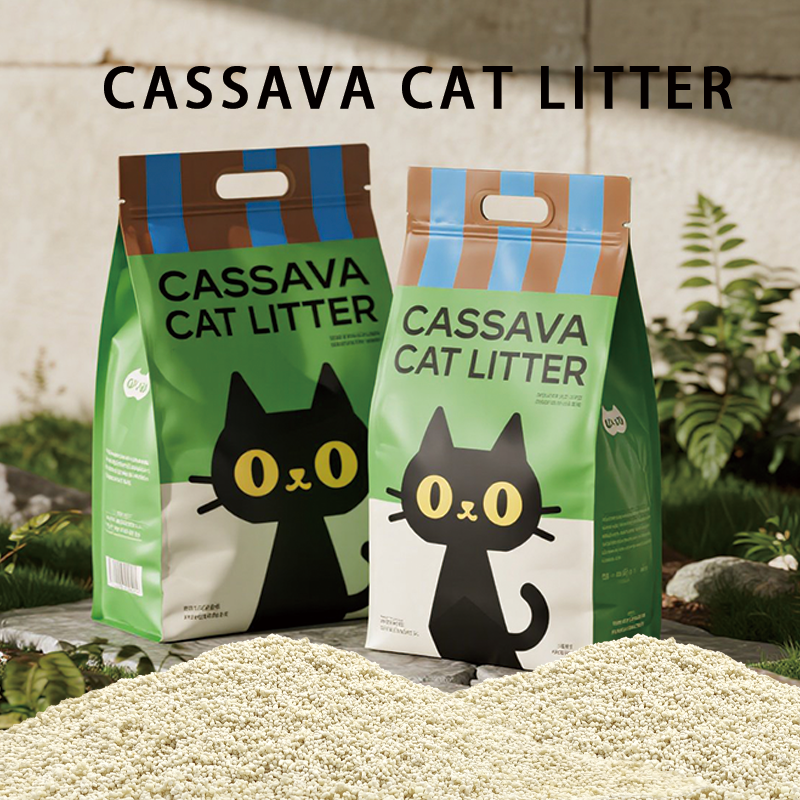 Wholesale Odor Control Dust-Free Flushable Fast Clumping Biodegradable Plant Cassava Starch Cat Litter