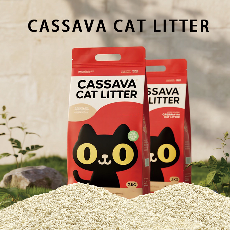 OEM ODM Factory Wholesale 100% Natural Raw Cherry Blossom Scented Cassava cat Litter