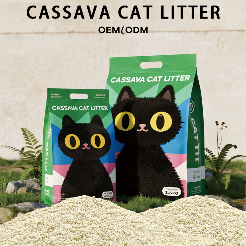 OEM ODM Factory Wholesale 100% Natural Raw Cherry Blossom Scented Cassava cat Litter