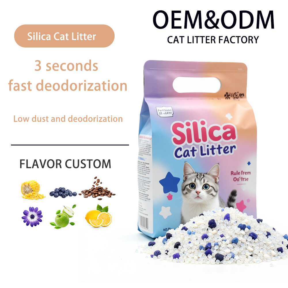 High Quality Absorbent Silicone Crystal Cat Litter Highly 1-8mm Granular Dust-Free PH Indicator Silica Gel Arena Para Gato
