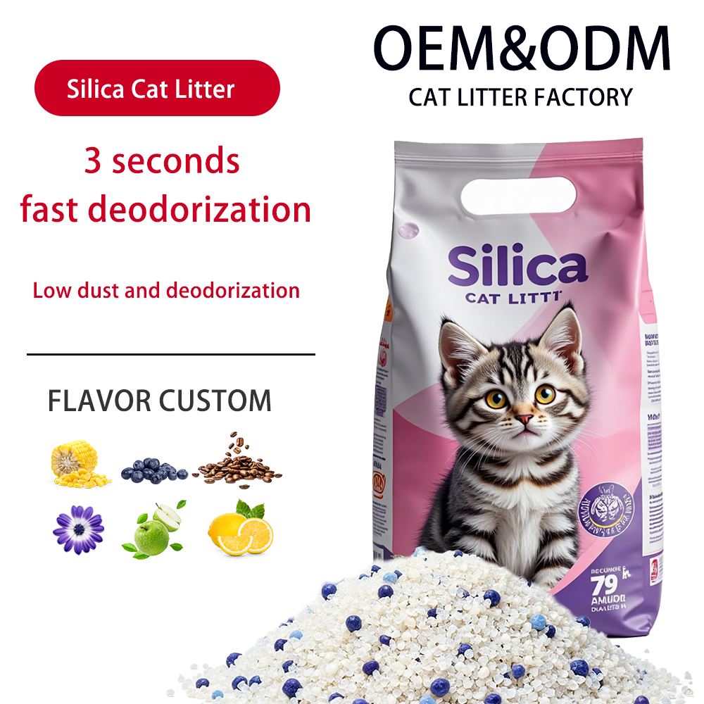 Functional Color-Changing pH Testing Crystal Silicone Cat Litter for Cat Healthy Control Dust Free High Absorption Litter
