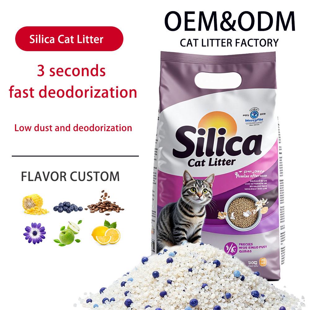 Hot Selling Silica Gel Cat Litter Biodegradable Highly Absorbent with Strong Odor Control OEM/ODM Crystal Silicone Cat Litter