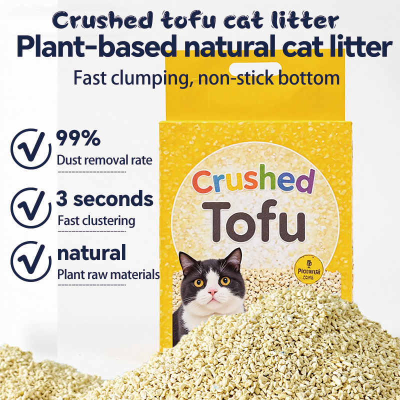 Tofu Cat Litter Super Absorbent Odor Eliminating Eco-friendly White 5kg 6L Crushed Sand Millet Sand for Cats
