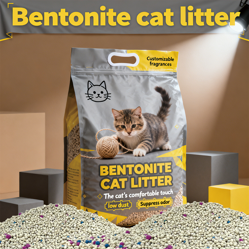 Pet Products Wholesale Cat Litter Natural and Eco-Friendly 1-3.8mm Cat Litter Bentonite Clumping Cat Sand Fabricado En China Eco Friendly Bentonite Cat Litter