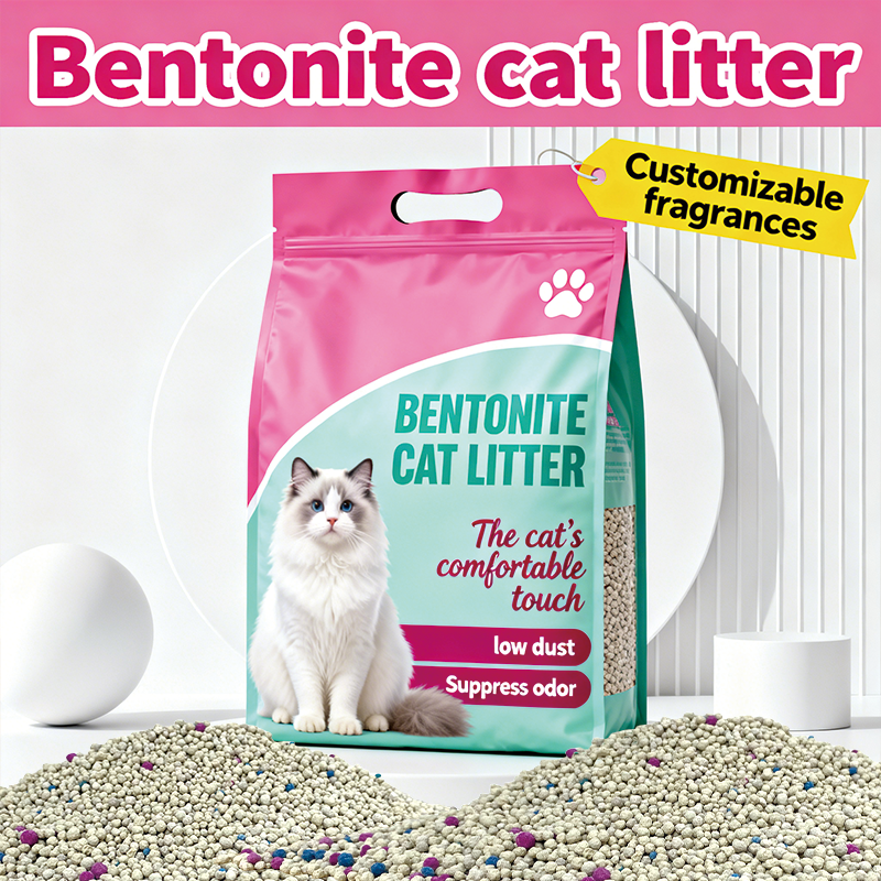Premium OEM Cat Litter Natural Bentonite Odor Control Quick Clumping Dust-Free Eco-Friendly Flushable Custom Packaging and Supplier Direct Pricing for Pet Clean