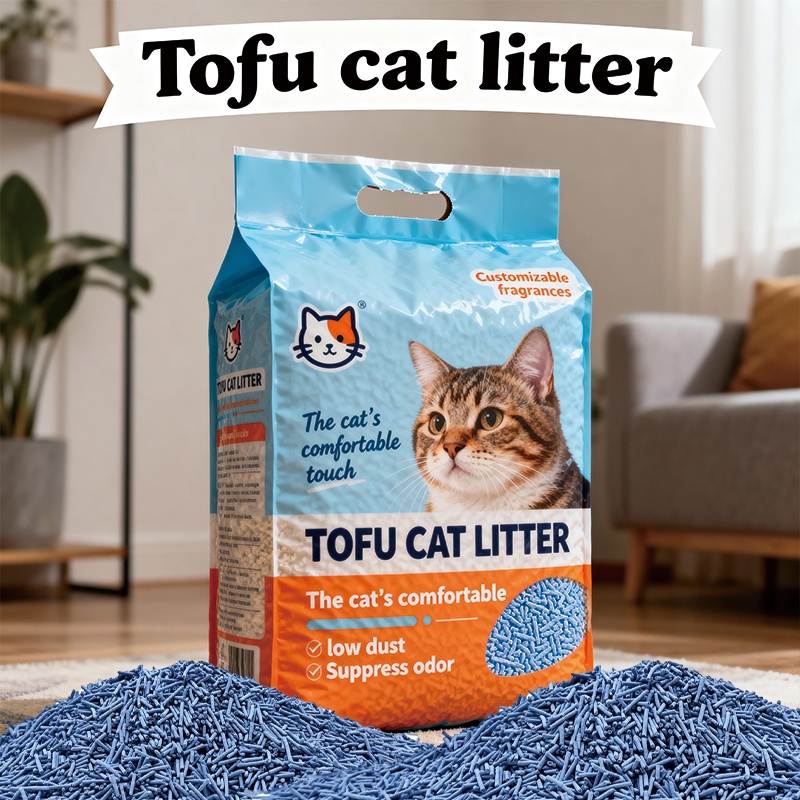 Cat Product OEM Eco Friendly Cooling Water Flavor 100% Biodegradable Tofu Cat Litter