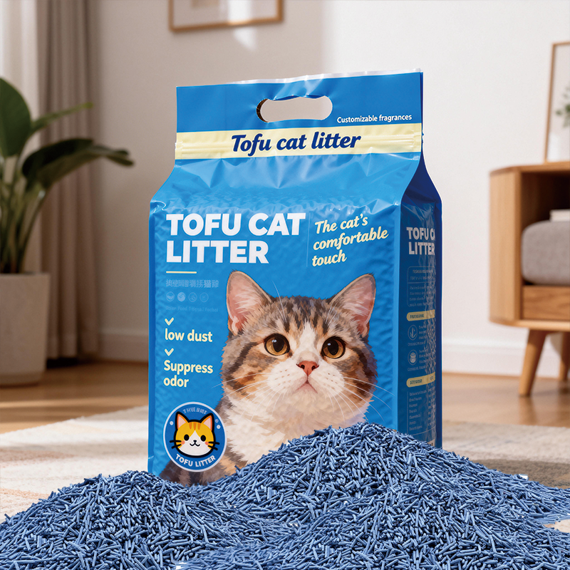  Pet Grooming Odour-Eliminating Dust-Free Blueberry Scented Easy-Scoop Cat Litter 6L Low-Dust Antibacterial Natural Coffee Tofu Cat Litter