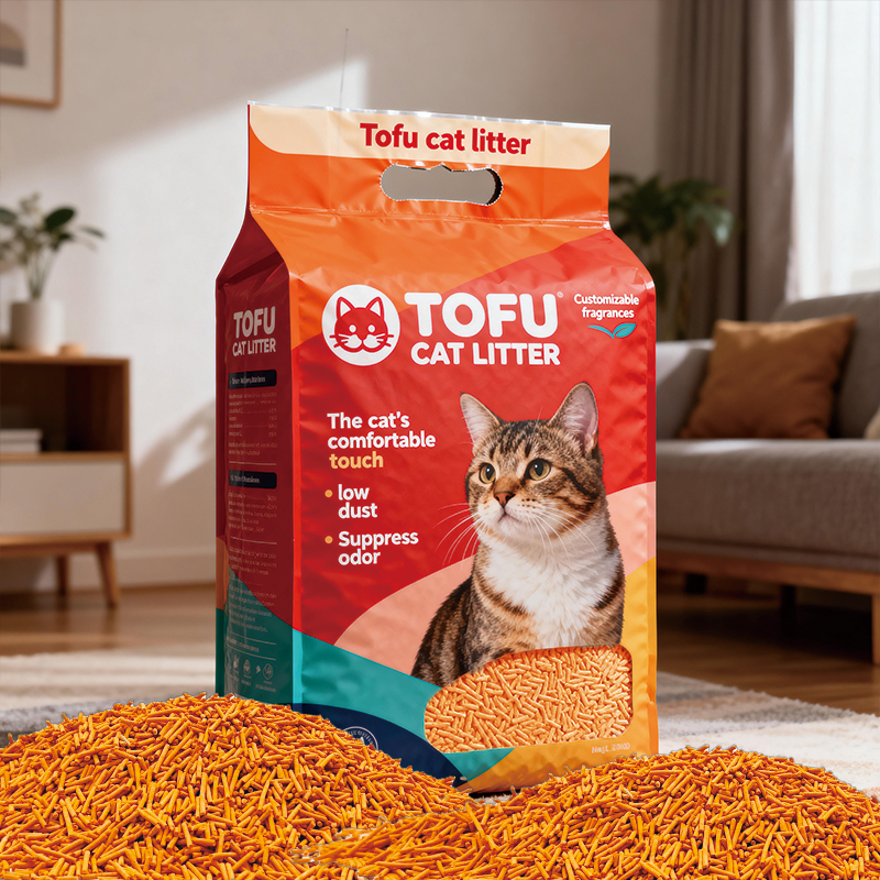  OEM/ODM Factory Wholesale Plant Cat Litter Non-Stick Bottom Tofu Cat Litter Low Dust Super Deodorizing Tofu Cat Litter