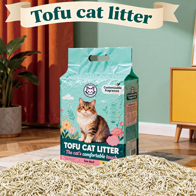 High Quality Cat Litter Factory Price Natural Ingredients Strong Odor Control Fast Water Absorption Clumping Tofu Cat Litter