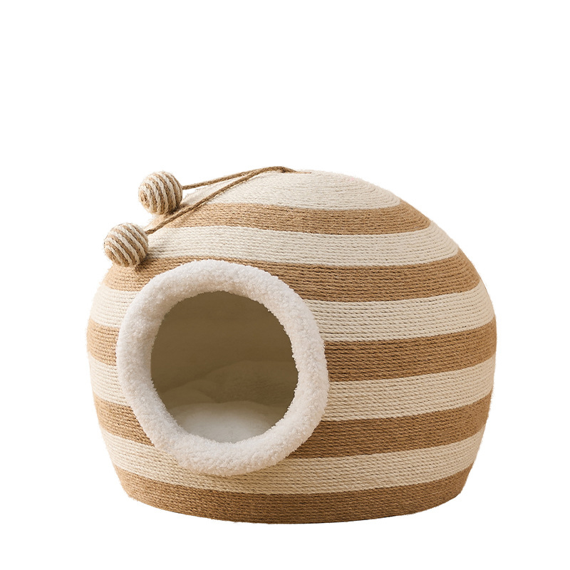 New Arrival Cute Orange Shaped Pet Bed Security Closed Sleeping Cat Nest Super Soft Comfortable Cat House