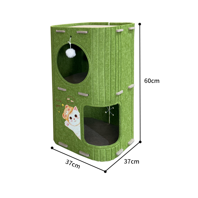 Multi-Layer Winter Warm Cat Tree Hole Integrated Nest Double-Layer Cat Climbing Shelter for Multi-Cat Families